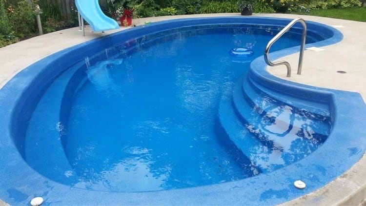 Fiberglass pool that has been refinished