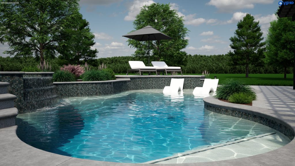 3D design of a pool to help visualize a final product