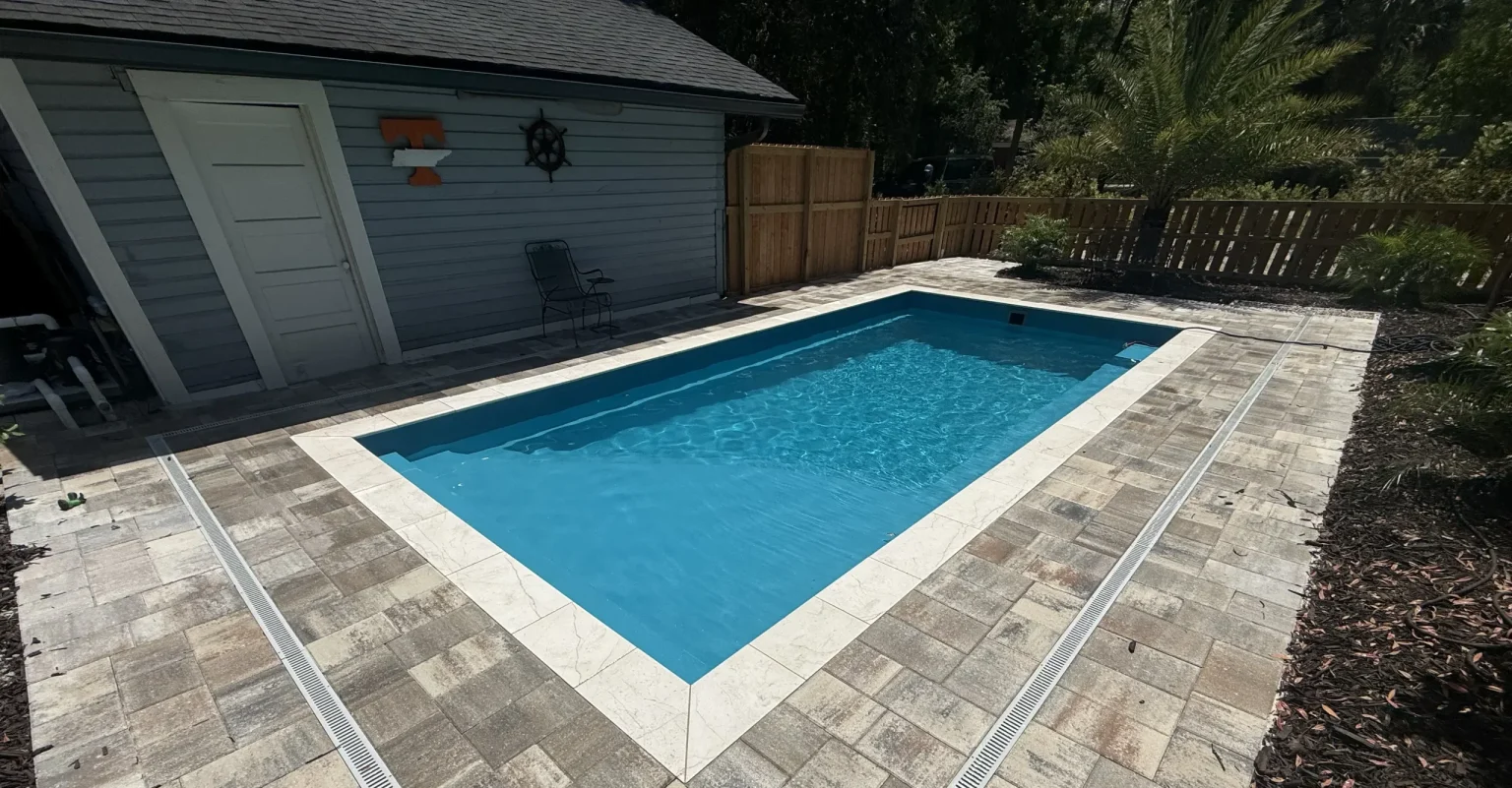 finished fiberglass pool