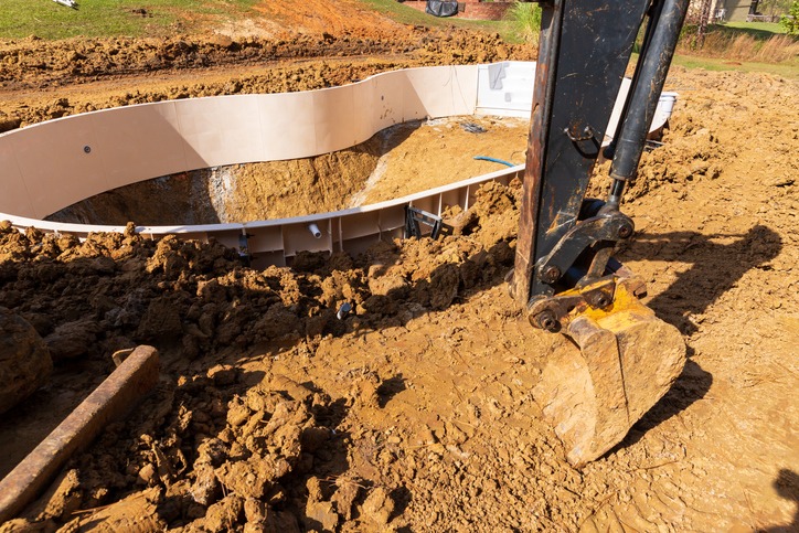 excavation of a pool