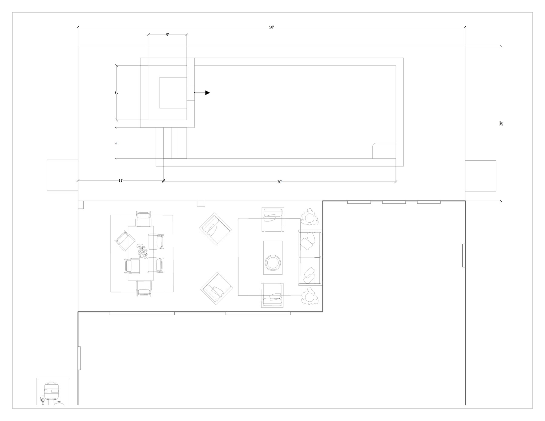 Ortega 2D dimensioned plan — SP-008