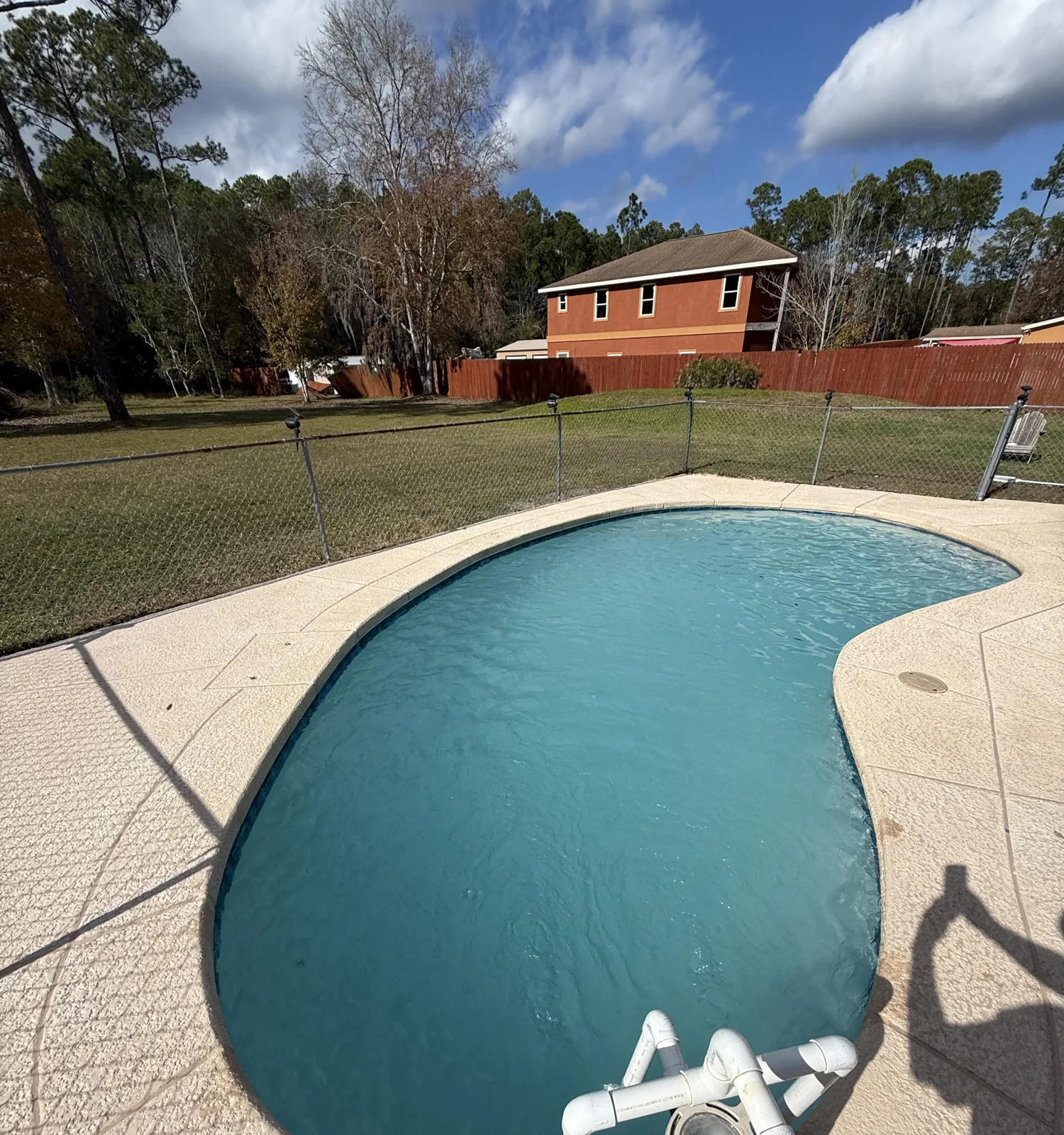 Completed pool remodel in Northeast Florida with new coping and refinished interior